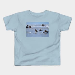 Brown Pelicans in Flight Kids T-Shirt